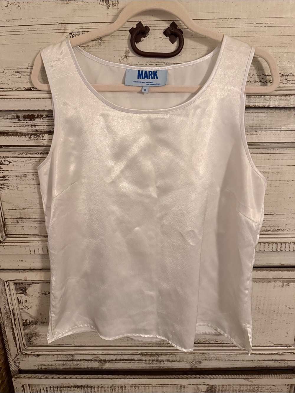 mark. White Satin Scoop Neck Camisole